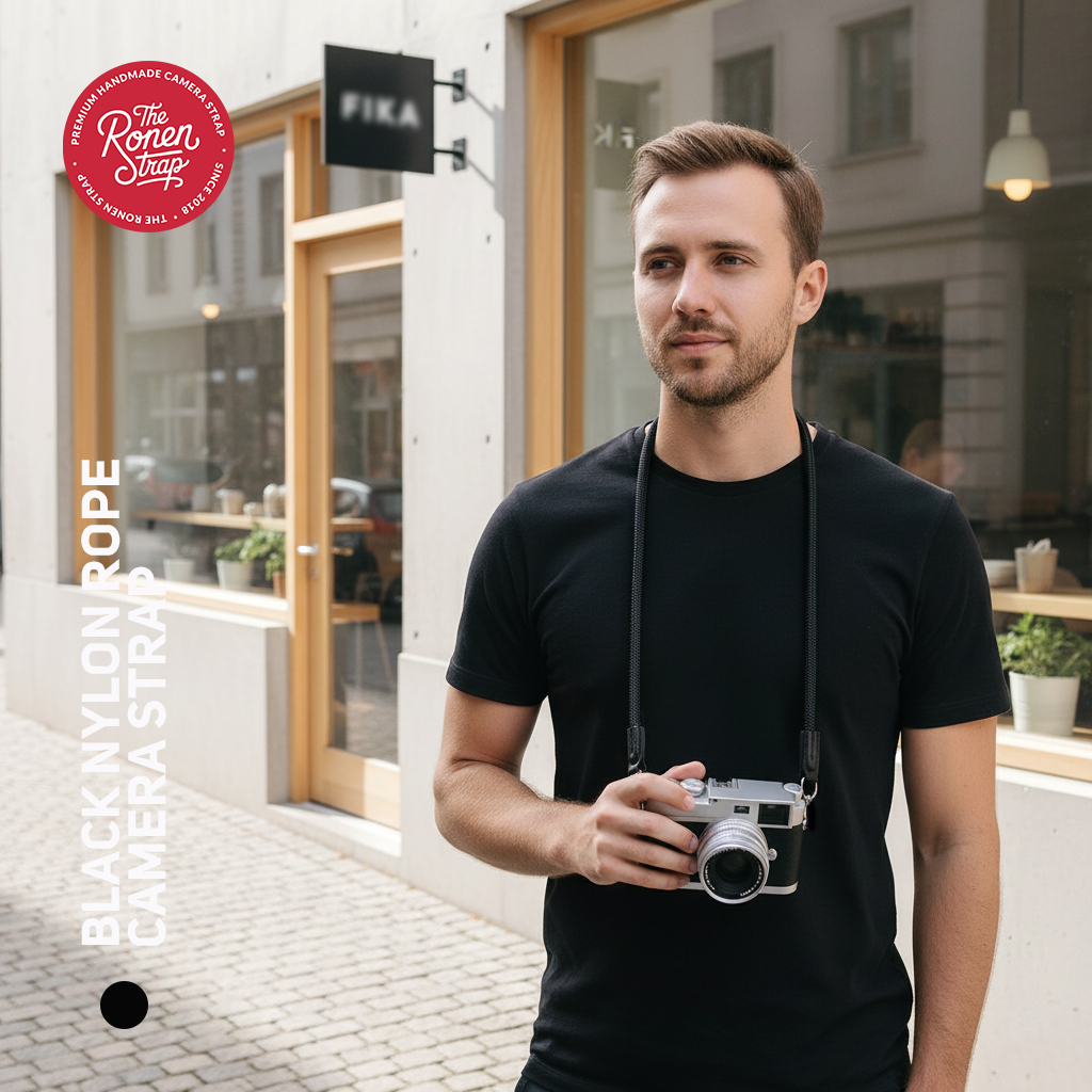 Black handmade Nylon Rope Camera Strap for Neck & Shoulder - Image 12