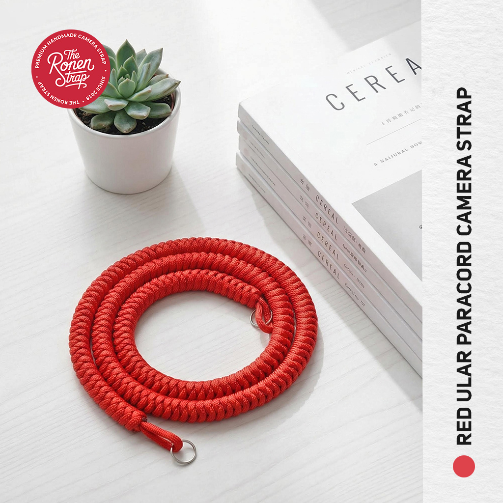 The Ronen Strap Red ular paracord camera strap