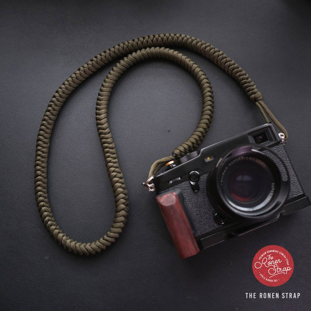Handmade Green Khaki Paracord Camera Strap (Neck/Shoulder)