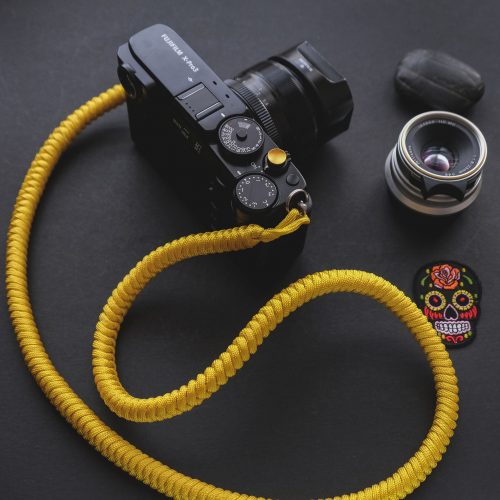 the ronen strap - yellow handmade paracord camera strap