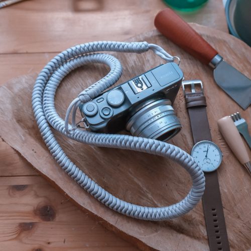 The ronen strap - grey handmade paracord camera strap