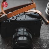 Leather camera strap for neck and shoulder - Honey color - Image 6