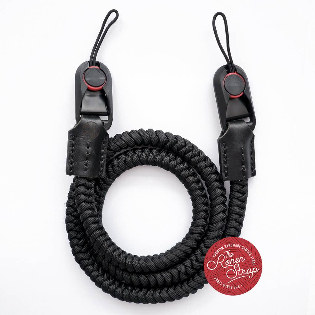 Black Ular Handmade Paracord Camera Strap with Quick Release (For