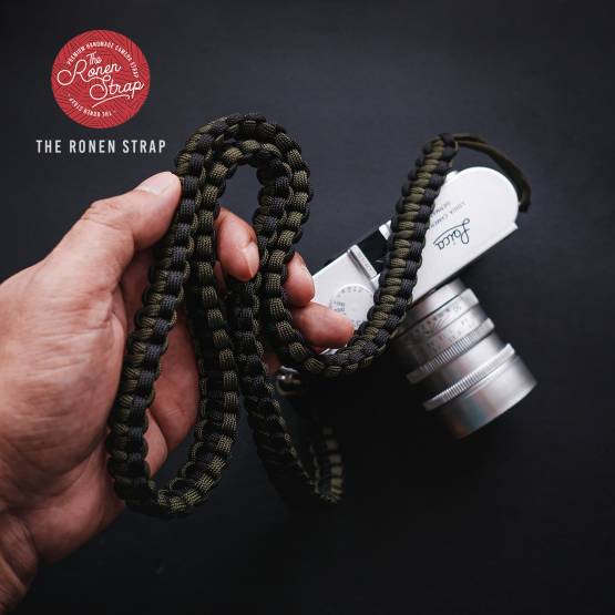 PREMIUM HANDMADE COBRA PARACORD CAMERA STRAP FOR SHOULDER & NECK (BLACK WITH GREEN ARMY) - Image 9