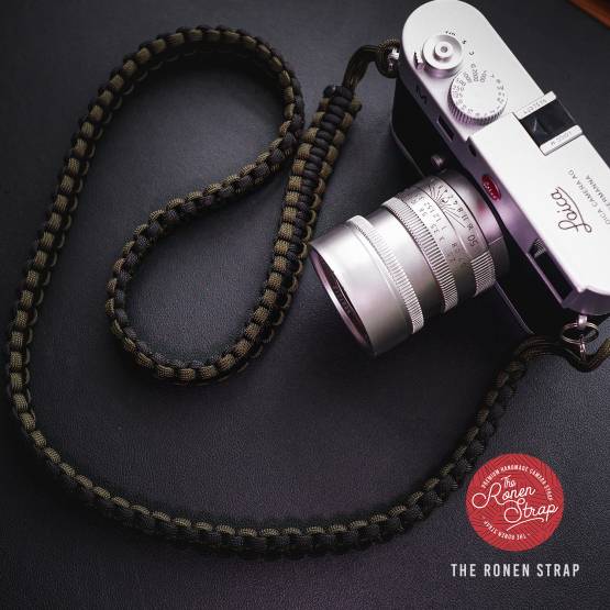 PREMIUM HANDMADE COBRA PARACORD CAMERA STRAP FOR SHOULDER & NECK (BLACK WITH GREEN ARMY) - Image 8