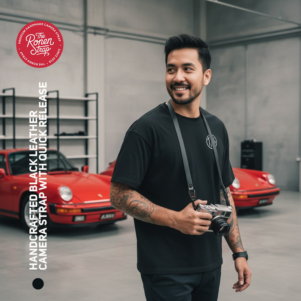 The Ronen strap black leather with quick release