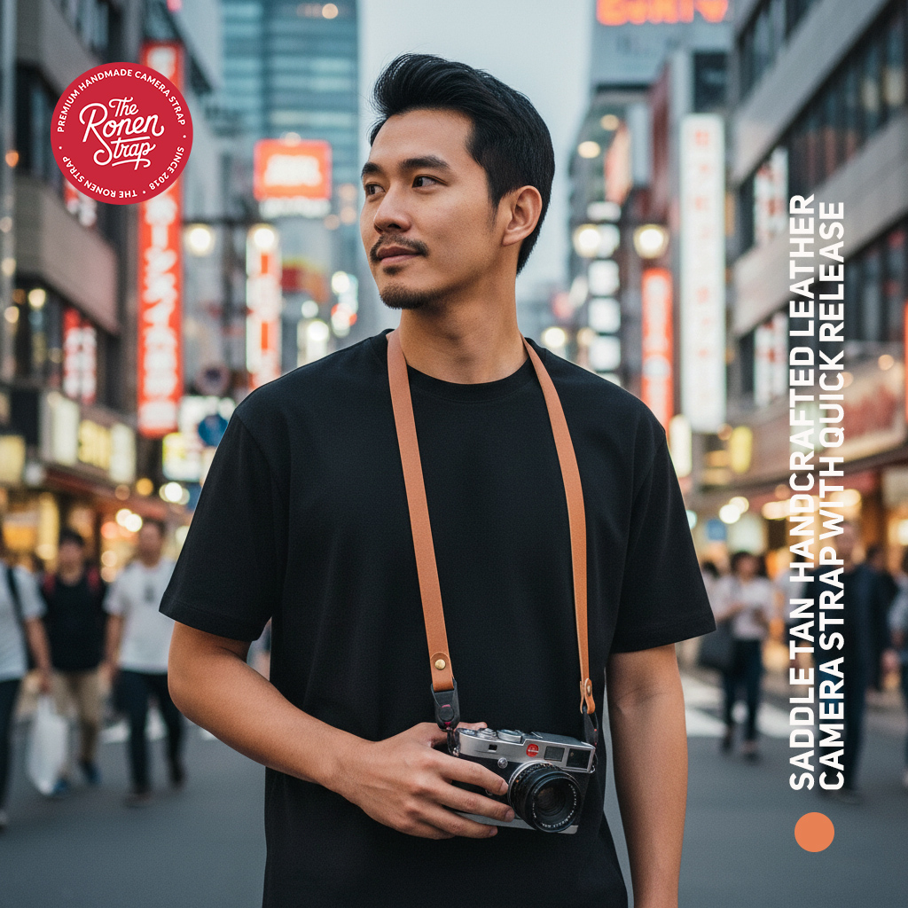 The Ronen Strap saddle tan leather with quick release