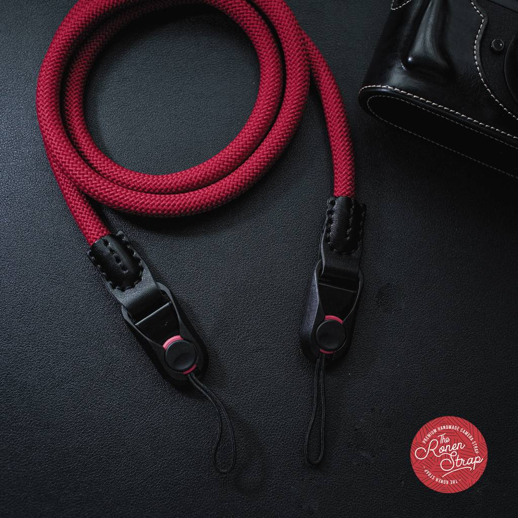 Red Nylon Rope Camera Strap with Quick release