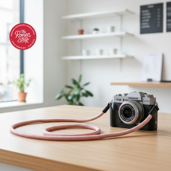 SOFT PINK NYLON ROPE CAMERA STRAP FOR SHOULDER NECK, LANYARD FOR MIRRORLESS FUJIFILM LEICA SONY NIKON CANON - Image 5