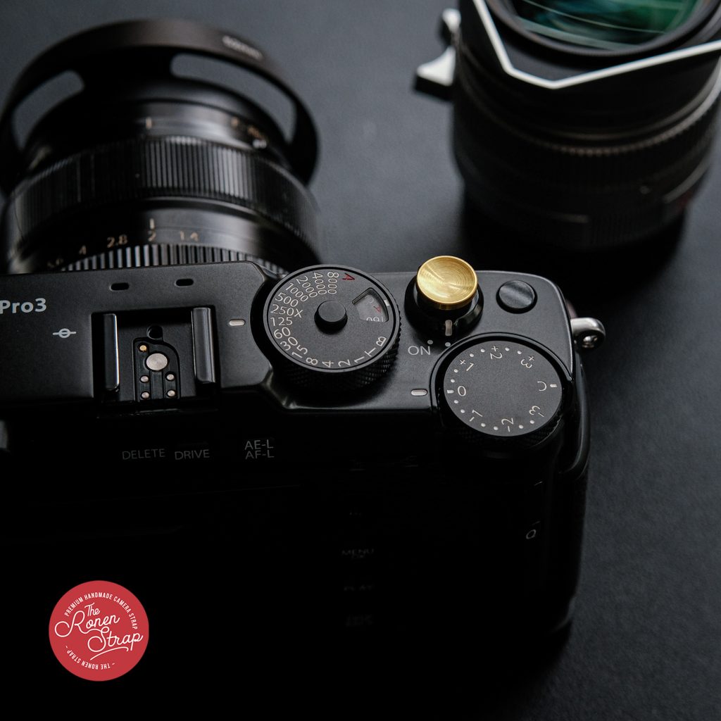 Gallery | The Ronen Strap TRS Brass golden shutter release 3