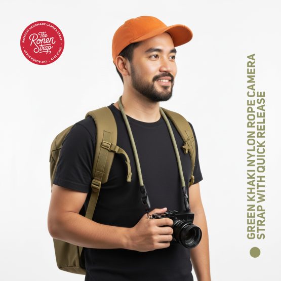 Green Khaki Nylon Rope Camera Strap with Quick release for Shoulder & Neck, suitable for Fujifilm, Leica, Sony Canon - Image 13