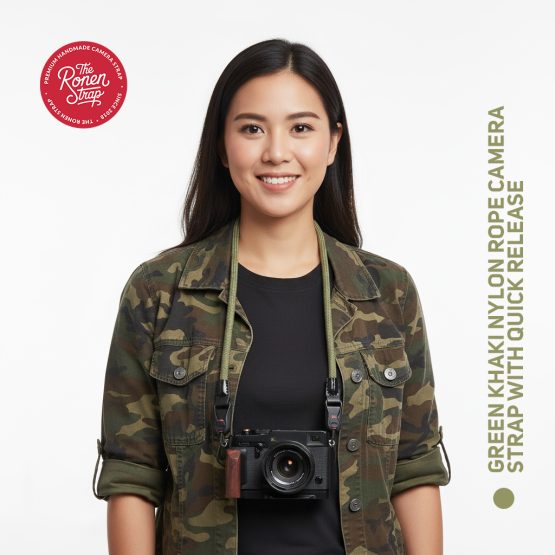 Green Khaki Nylon Rope Camera Strap with Quick release for Shoulder & Neck, suitable for Fujifilm, Leica, Sony Canon - Image 11