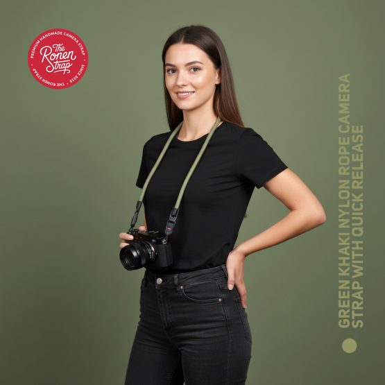 Green Khaki Nylon Rope Camera Strap with Quick release for Shoulder & Neck, suitable for Fujifilm, Leica, Sony Canon - Image 6