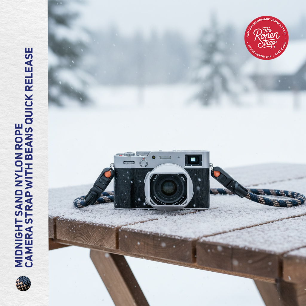 The Ronen Strap Midnight Sand Nylon Rope Camera Strap