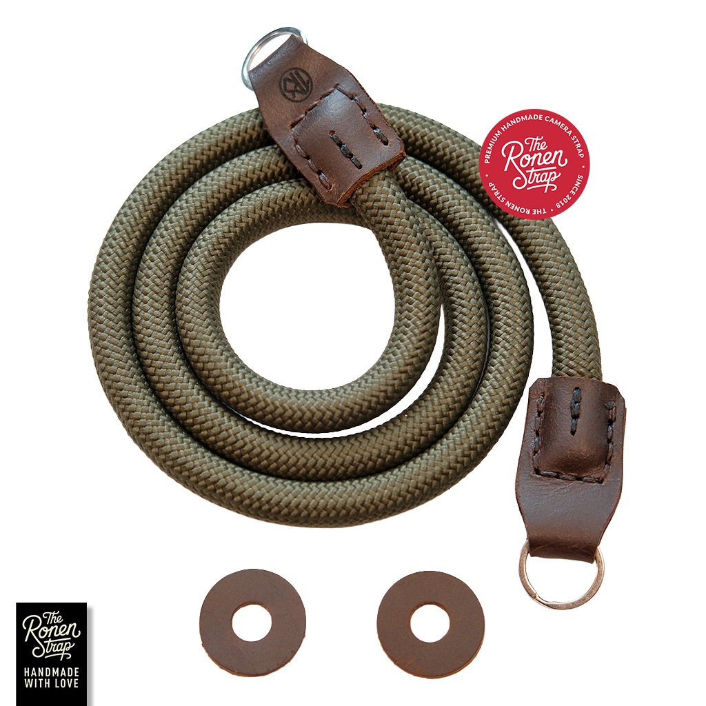 The Ronen Strap Tsuchi Olive Nylon Rope Camera