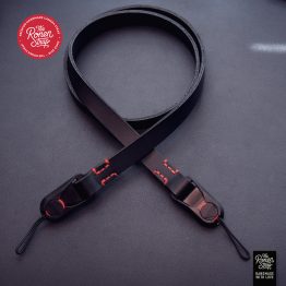 Crimson Stitch Leather Camera Strap with Peak Design quick release for Mirrorless Cameras