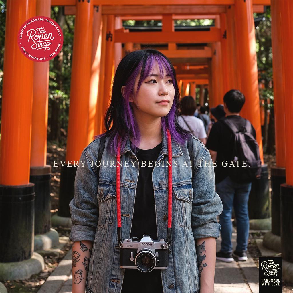 The Ronen Strap - Premium handmade Torri Red Nylon Rope Camera Strap for mirrorless cameras - Image 7