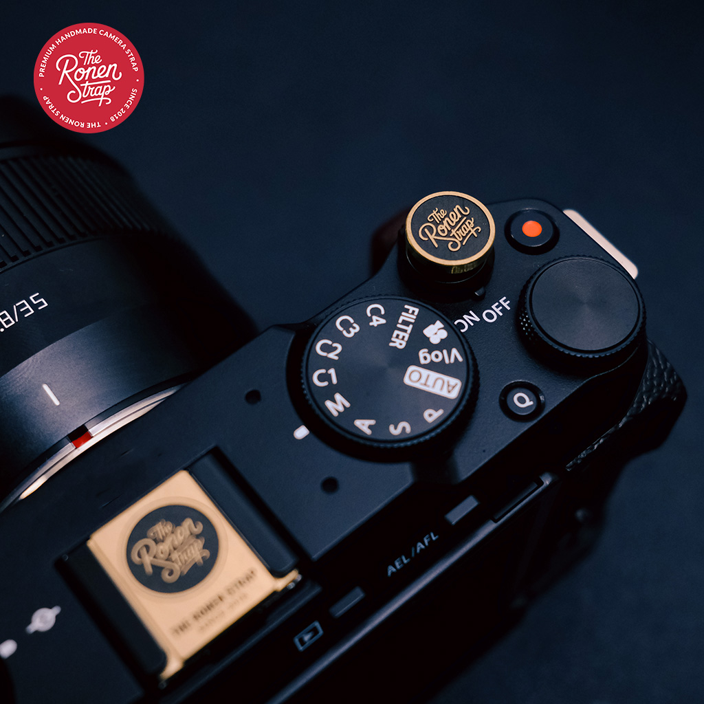 The Ronen Strap Brass Soft Shutter Release and Camera Hot Shoe | The Ronen Strap The ronen strap soft shutter button