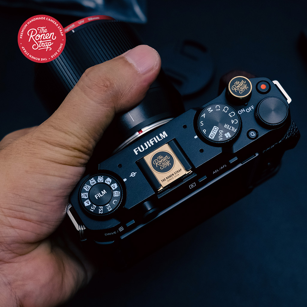 The Ronen Strap Brass Soft Shutter Release and Camera Hot Shoe | The Ronen Strap The Ronen Strap Hot Shoe