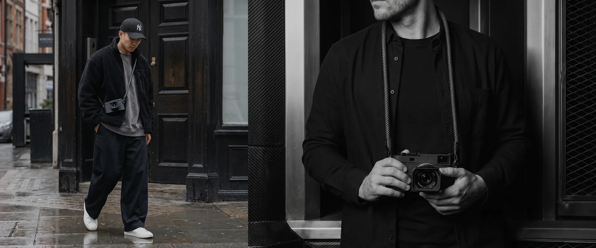 The Ronen Strap camera strap in a photography setting
